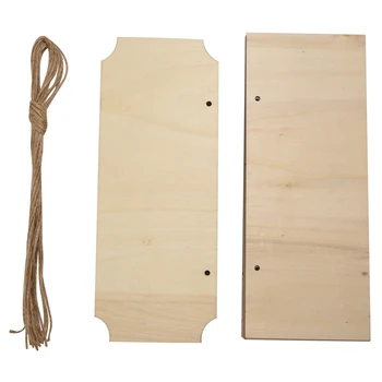 10 Броя Недовършена дървени табели Правоъгълник Е Дървена табела Банери С въжета за пирографии рисуване писма