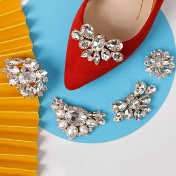 2 елемента Дамски обувки за булката на висок ток, Сватбена клипса за обувки, Висулки, бижута за обувки, Очарователна обтегач