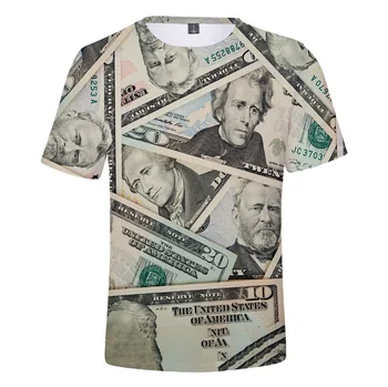 2022 Нова Тениска с щатския Долар, 3D Мъжки/Дамски тениски С Маймуна, Тениска С къс ръкав За момчета/Момичета, Летни Детски блузи с пари
