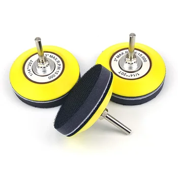 3-инчов (75 мм) за Опесъчаване панел с плетене на една кука и линия за шлифовъчни дискове с приставка за пробиване с диаметър от джолан 6 мм + Буферна хастар (3 опаковки)