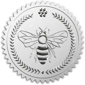 50 мм Стикер От Златно Фолио Bee 100шт Сертификати От Сребро и Релефни през Цялата Венец Златни Етикети С Печат за Сертификат за Пликове