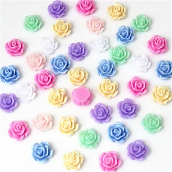8 мм 100шт, смесени цветове, Цветя, Рози, камъните, с фиксирана облегалка и апликация от акрилна смола, украса със собствените си ръце, аксесоари за костюми ZZ795