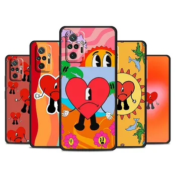 Love Heart Бъни Perreo Sola Мекият Луксозен Калъф За Xiaomi Redmi Note 12 Pro 8 K50 10 Pro 11 9A 10S 7 10В устойчив на удари Черен Калъф