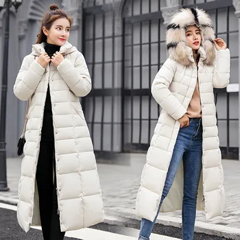 X-long 2021, Нови дълги палта, Парк, Дамски якета, Финансови, Модни Тънка дамско зимно яке с памучна подплата, топло утепленное дамско палто