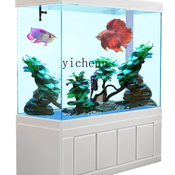 XL Аквариум за риби, Преграда за аквариум, Филтър за смяна на водата, Екологичен Супер Бял стъклен Риба балон