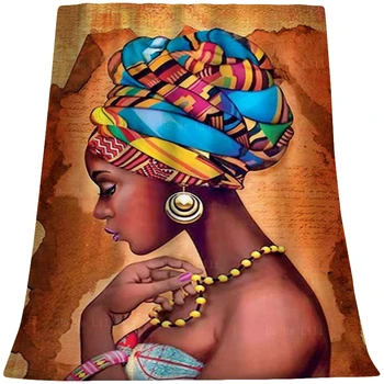 Африканска Жена В Национален Стил, Цветни Главоболие, Шалове, Черно Женско Произведения На Съвременното Фланелевое Одеяло От Ho Me Pipi, Подходящ За Офис Употреба