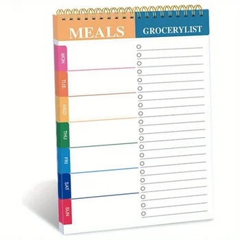 Бележник за ежедневно планиране на хранене на 52 страници, бележник за организиране на седмичен отрывного списък с храни, за по-лесно извършване на покупки