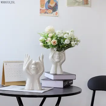 В скандинавски стил, Керамична ваза за боди-арт, Декорация за всекидневната, Керамични изделия, Аксесоари за дома, Ваза за лице WDDSXXJSJ