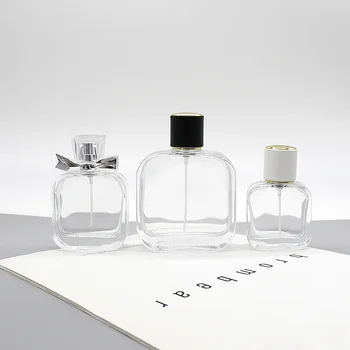 Висококачествен стъклен флакон за парфюм, квадратен флакон с обем 100 мл, странична мрежа, спрей за козметика, празни бутилки за еднократна употреба)