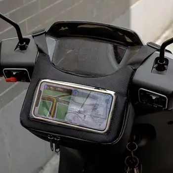 Водоустойчив мотоциклетът поясная чанта Мотоциклетът предната подвесная bag чанта за мобилен телефон със сензорен екран улични скута чанти за Мото Бик