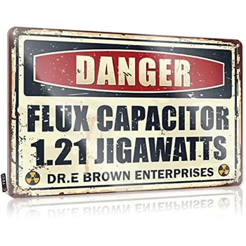 Док Браун Кондензатор Back to The Future Flux Jigawatt Лидице табела начало декор метална табела garag decor plate