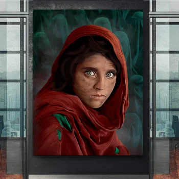 Етнически Стил Афганистански Момиче Художествен Плакат Женски Портрет Платно Живопис Печат Модерна Дневна Момичета Спалня Стенен Интериор На Картина