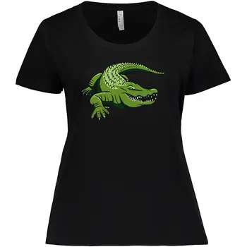 Женска тениска голям размер Inktastic Green Gator с участието на алигатор, влечуги, животните блата