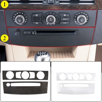 За BMW 5 серия E60 2004-2010 Автомобили конзола Бутон за регулиране на силата на звука на климатик CD-панел Декоративна рамка Покриване на Аксесоари за интериора
