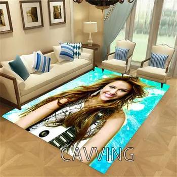 Килими с 3D принтом Майли Сайръс, Фланелен подложки, противоскользящий голям килим, украса на дома за всекидневната, интериор у дома в спалнята