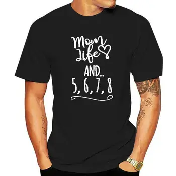 мама life ано 5, 6, 7, 8, графична памучен забавна тениска, Дамски къси блузи, Лятна тениска с кръгло деколте, Потник, висококачествена тениска за жени, топ