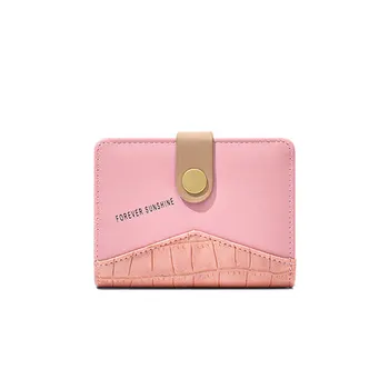 Модерен нов многофункционален женски чантата е с голям капацитет, сладък портфейл от изкуствена кожа с няколко карти, лесна чанта, джоб с тока