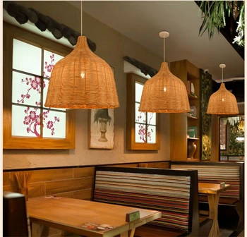 Модерните висящи лампи, ръчно изработени от ратан, висящи осветителни тела за кухня на ресторант, индустриално осветление, лампа за артистичен декор.