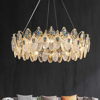 Монтиран на тавана Полилеи във формата на раковини Модерна Проста Луксозна Подвесная лампа за дневна и трапезария Начало Декор Висящи лампи за осветление