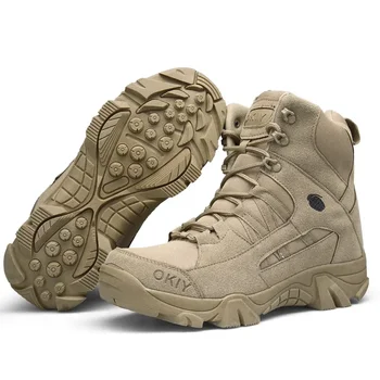 Мъжки военни обувки, Dr. тактически обувки, улични водоустойчиви работни мъжки ботильоны от волска кожа, велур, Туризъм защитни обувки, Мъжки спортни обувки