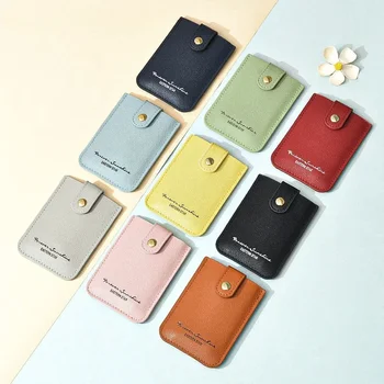 Нова тенденция на чантата с няколко карти, модни проста корейската версия от чист цвят, ультратонкая женствена чанта за карти от изкуствена кожа fresh