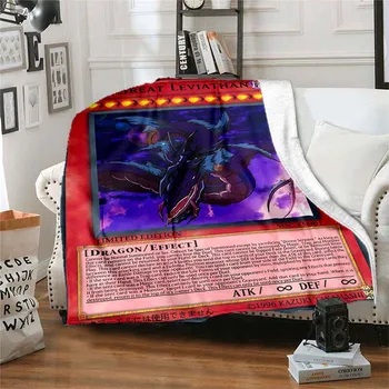 Одеало за карти Yu-Gi-Oh с 3D-принтом, одеало за легло, одеяло за пикник, климатик, диван, коварен одеяло, индивидуални одеяла