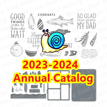 От май 2023 до април 2024 Година Излезе Новият Каталог на Групи от Прозрачни печати Gone Fishing и Метални Щанци за Scrapbooking За Изработка на Поздравителни Картички