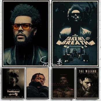 Рап рапърът The Weeknd Wiken Плакати Печат Върху платно, Хип-Хоп Декор на Стените Качество на HD Реколта Живопис Плакат Декор на Стените на Хола