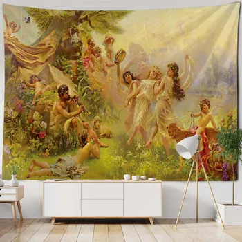 Реколта oil печат гоблен декорация на стените художествена стая фонова плат естетични аксесоари за декорация на дома