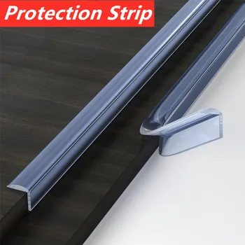Самозалепващи защитни планк за ъглови ръба на масата и мебели, защита от сблъсък, Прозрачна мека подплата стикери от PVC