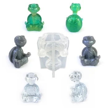 Силиконова форма за костенурки за медитация, Занаяти, изработени от смола, бижута, форма за свещи, 3D Триизмерна форма за костенурки