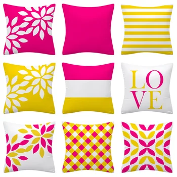 Скандинавска минималистичная геометрична калъфка за прегръдки, розово-червена, жълта, украса за дома, калъфка за дивана