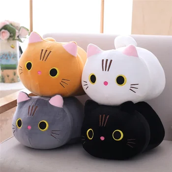 Скъпа мек плюшен възглавници с котка, меки плюшени играчки Kawaii Котка, подарък за деца
