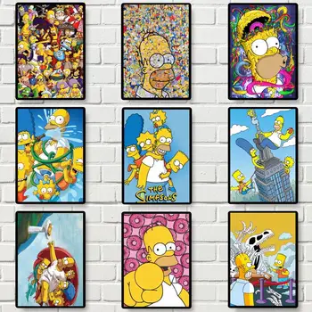 Сладко-S-Simpson-Плакат с мультяшными щампи, Стенни пана, украса за дома в хола, Малък