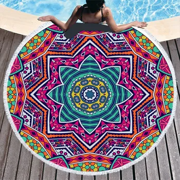 Специална кръгла плажна кърпа с принтом Stramonium, 3D цветни кърпи за баня от микрофибър 150 см, за възрастни, за плуване, за пътуване, директна доставка