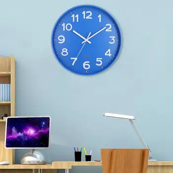 Стенен часовник за баня, офис стенни часовници, точност 12-инчови стенен часовник на батерии, лесен за четене, тихи за дома