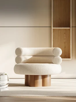 Творческа скандинавски стол за почивка от тъкани от вълна от овце, Малък апартамент, хол, Къща, Модерен минималистичен балкон