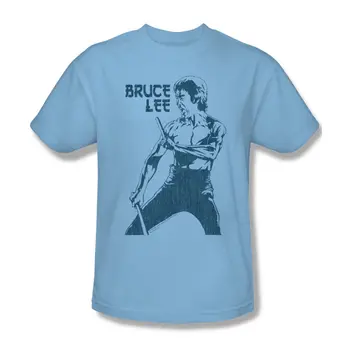 Тениска Bruce Lee за възрастни обичайните размери, синя тениска от потертого памук с графичен дизайн BLE113