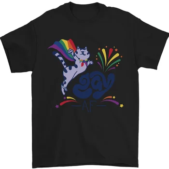 Тениска Cat Gay Af LGBT Gay Pride от 100% памук