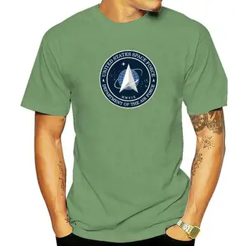Тениска Космически сили на САЩ, 100% памук, Размер на ЕС, Дишащи Висококачествени тениски с кръгло деколте и къси ръкави