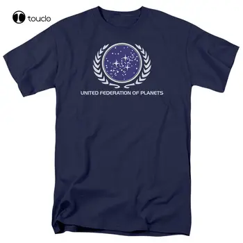 Тениска с логото на Star United Federation Of Planets, Възрастни, Размери S-5Xl, Обичай Тениски Aldult За Тийнейджъри Унисекс С Дигитален печат Xs-5Xl