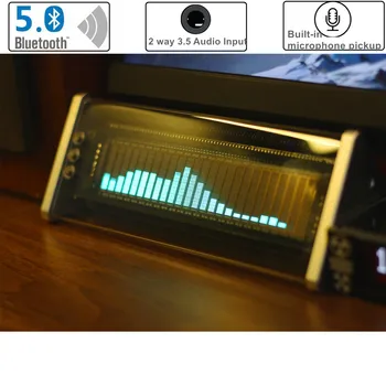 Часовници с Bluetooth 5.0 VFD дисплей С музикален спектър, измерване на нивото на звука, аудиопереключатель, Настолни часовници