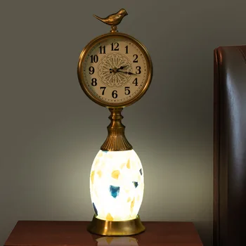 Часовници с настолна лампа във формата на миди, Американски светлина, Луксозни часовници на прикроватной нощното шкафче, Креативни Модни Настолни часовници, Цифрови часовници за спални