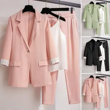 2023 Пролетта нов Корейски елегантен женски костюм, женски сако, панталони за почивка, с костюм, сако, комплект от три елемента, панталони, сако от костюм, Бан