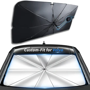 Автомобилни сгъваеми сенници за предното стъкло, чадъри, козирка, подходящи за Volvo със завъртане на 360 °, аксесоари с гъвкава дръжка